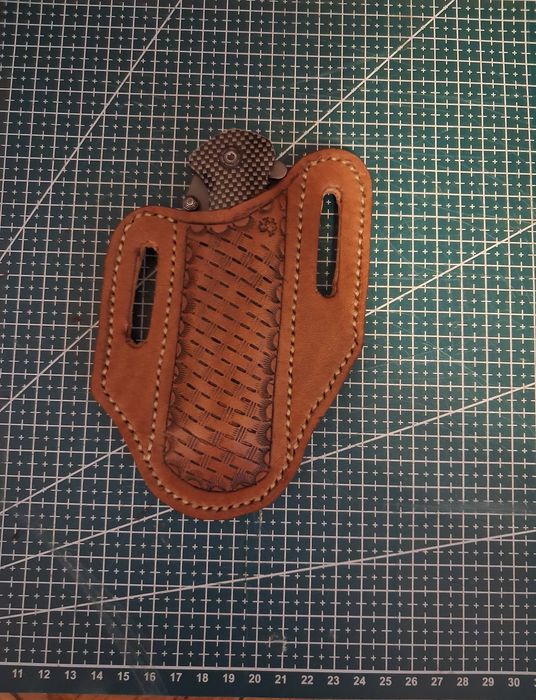 Teacă piele, lucrată manual