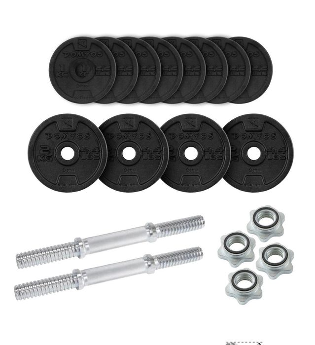 Set gantere si bare 20kg cu discuri din fonta