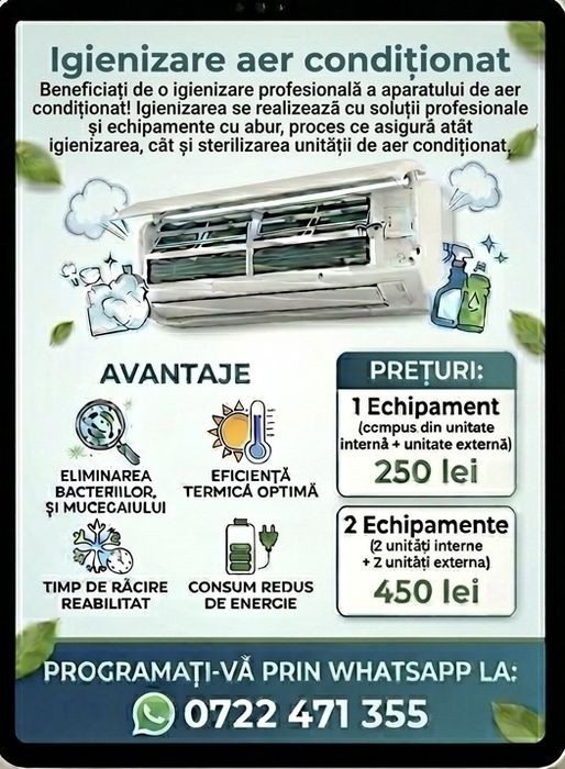 Montaj, service, mentenata si igienizare profesionala