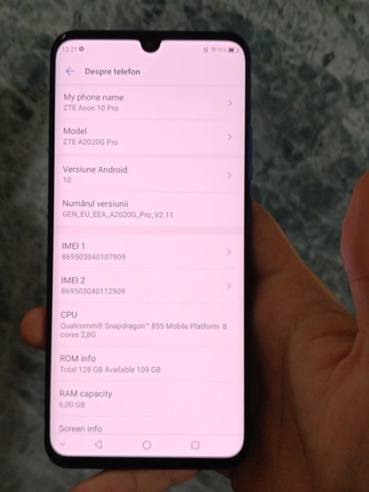 Zte axon 10 pro 128GB 6+6 ram Unic pe România Preț fix