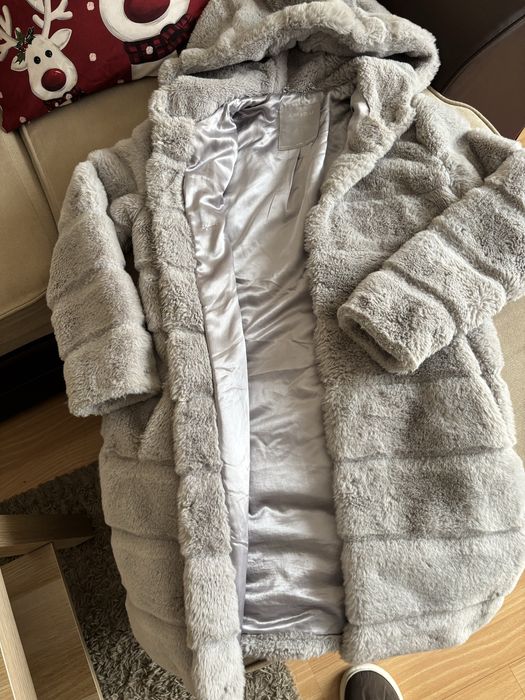 Дълго пухено палто S размер