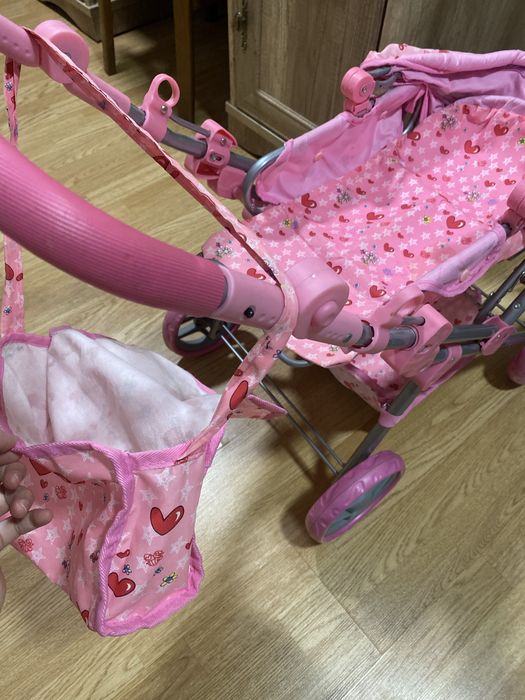 Игрушечня коляска, розовая