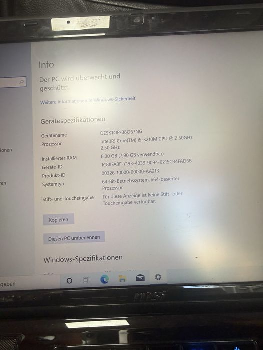 Msi ge60 i5 256 ssd 8 ram
