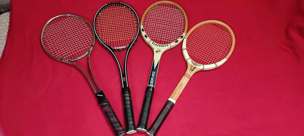 6 rachete tenis camp colectie vintage lemn