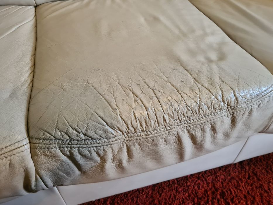 Set canapele piele crem 3-2-1