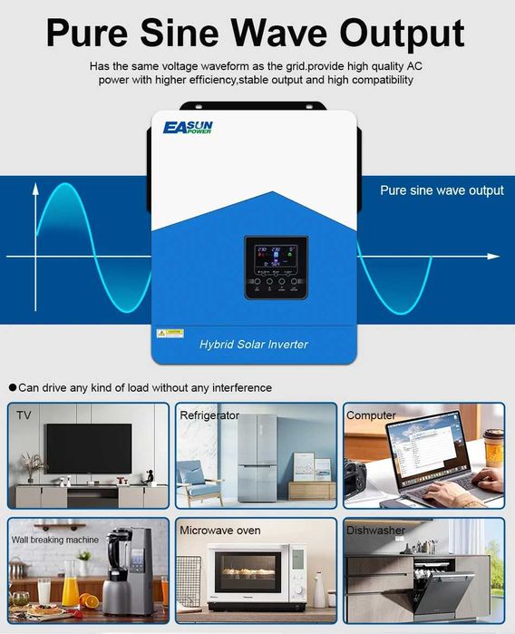 Invertor EASUN SMH-III-6.2KW hibrid 48V 6200W MPPT 120A WIFI