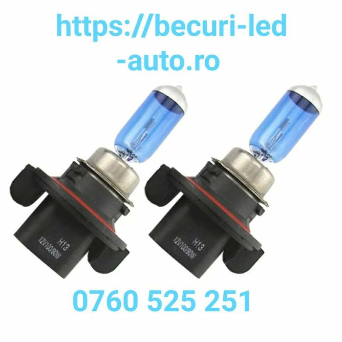 Becuri Halogen H13 12Volti/60/55W (Lumină Alb-Rece)