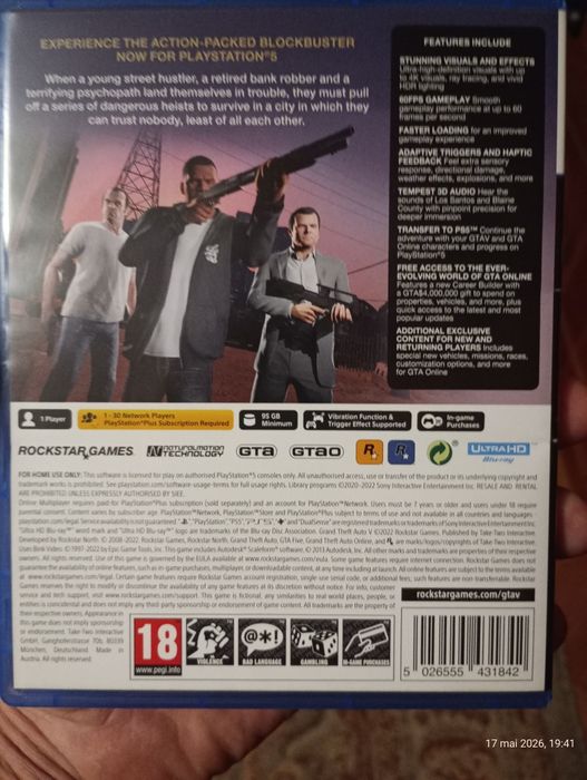 GTA ps,5,nu a fost folosit niciodată,cumpărat acum 3 săptămâni