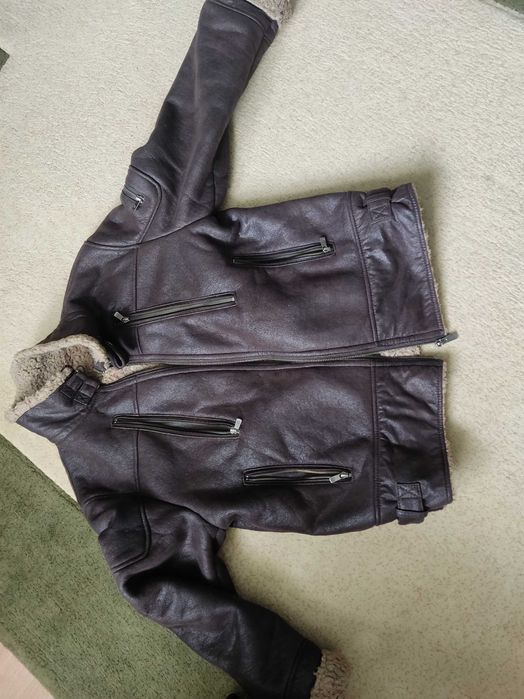 Дублёнка из овчины теплая стильная