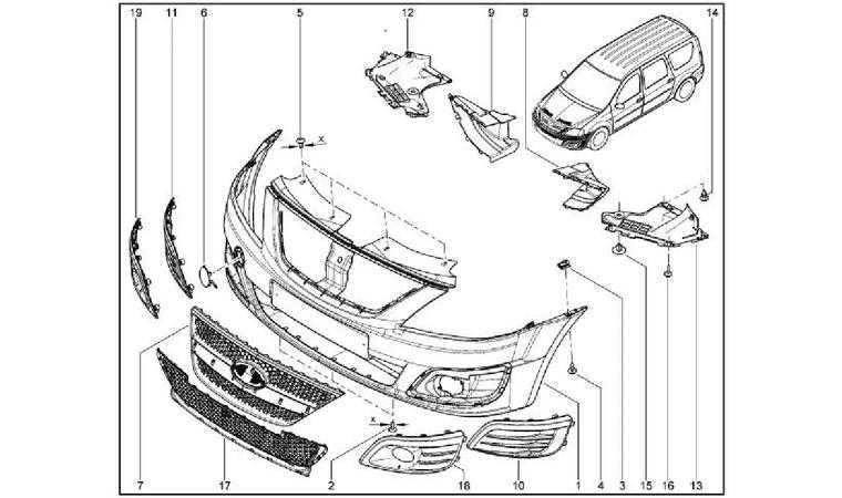 заглушки накладки бампера LADA LARGUS