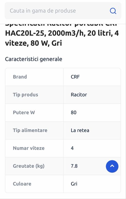 Racitor portavbil 20 litri, 4 viteze