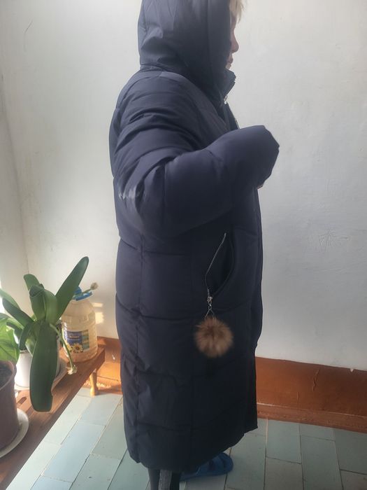 Женский Темносиний пуховик зима