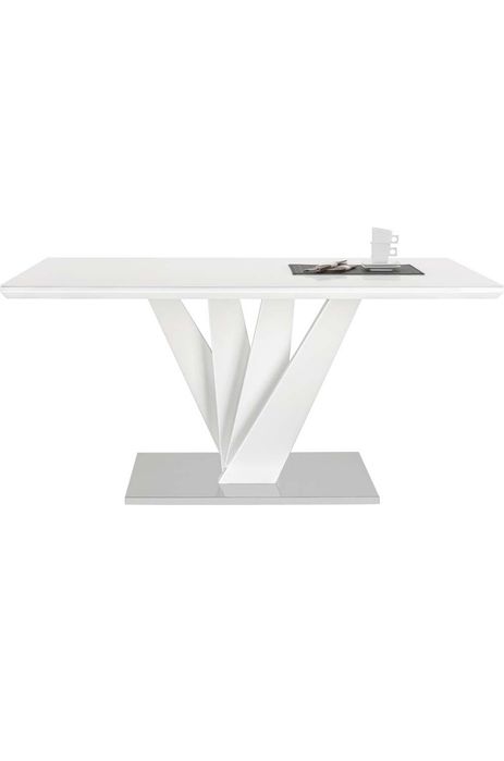 Трапезна маса 90/160/76 бял гланц