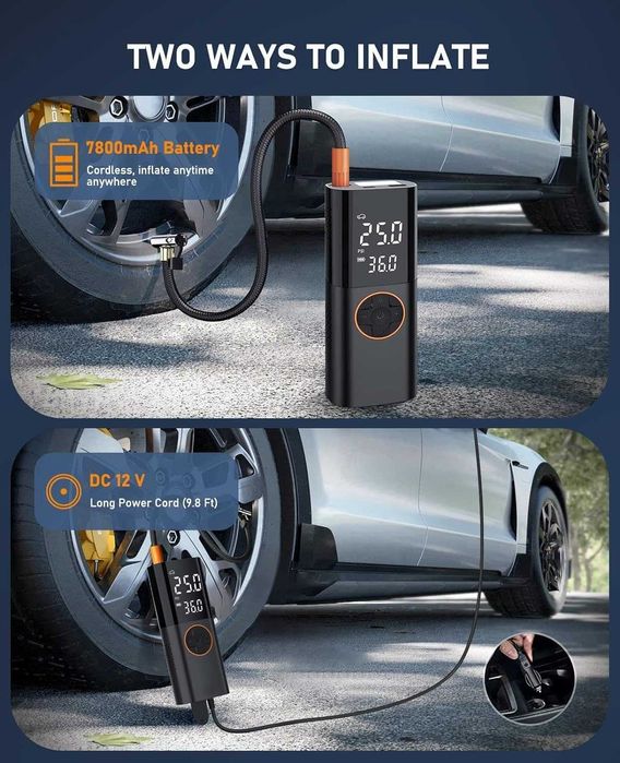 SUAVO Преносима въздушна, електрическа помпа за гуми