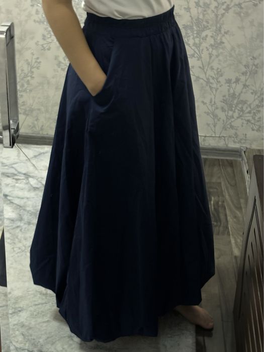 Юбка балон темно синяя