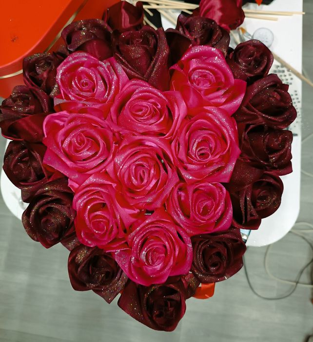 букет из атласной ленты