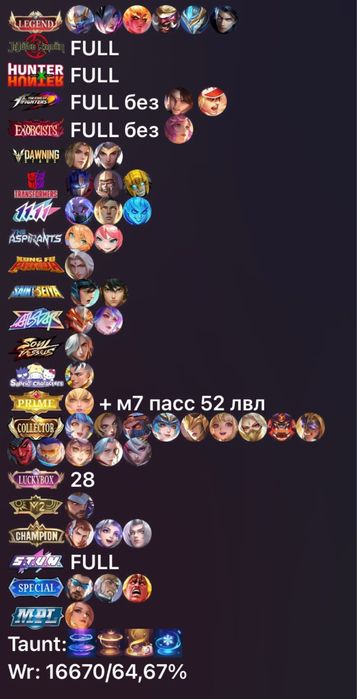 Аккаунт Мобайл легенд