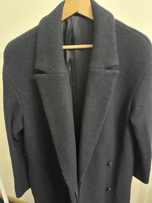 Palton bleumarin din lână (90% nou)