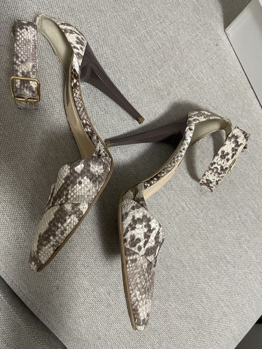 Pantofi stiletto, piele naturala croco, marimea 39, identic Musette