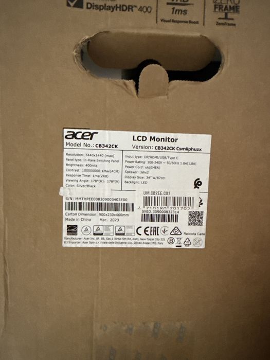 Monitor Acer  cb2