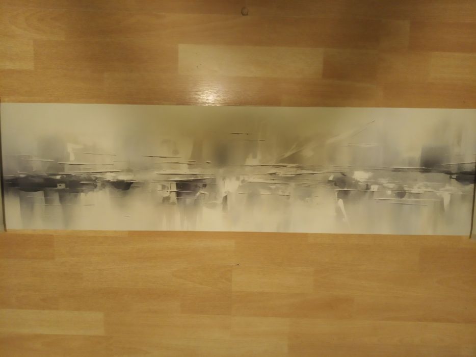 Продавам панорамен абстрактен пеизаж в/у платно 120/30см