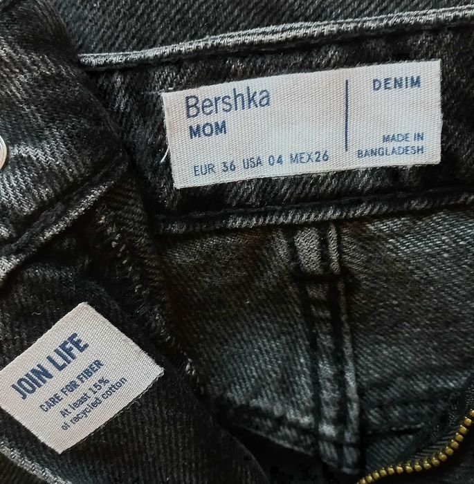 Jeans Bershka mom gri
