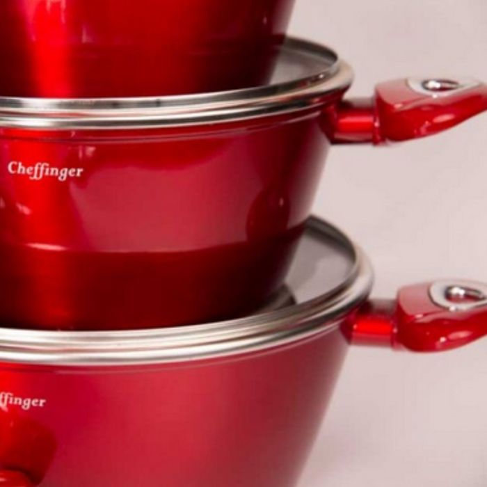 Комплект съдове за готвене Cheffinger от лят алуминий с мраморно покри