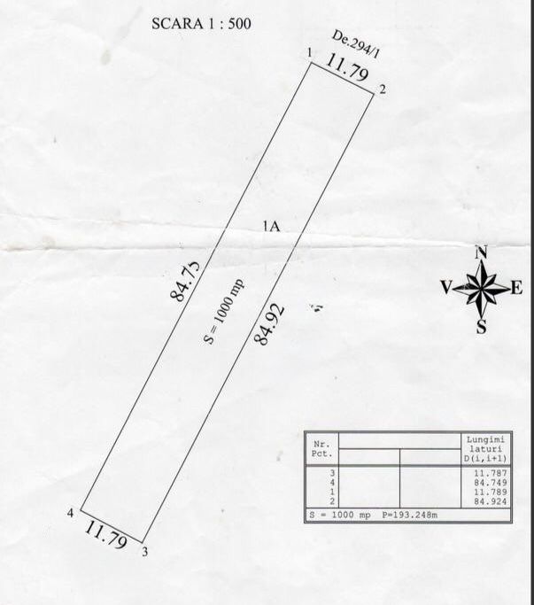 Teren Dragomiresti-Deal 1000 mp sau 2000 mp deschidere 24 mp