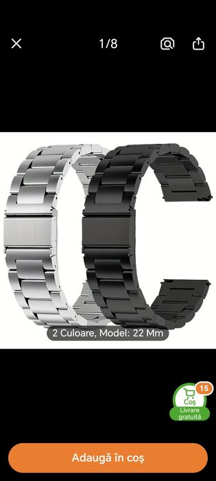 Curea ceas 22mm metalica telescop quick release samsung Huawei amazfit