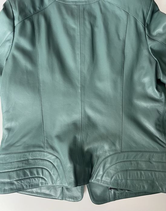 Geaca piele naturala turquoise marimea EU 50/ XXL