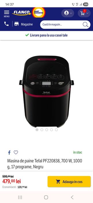 Vând mașina de pâine Tefal