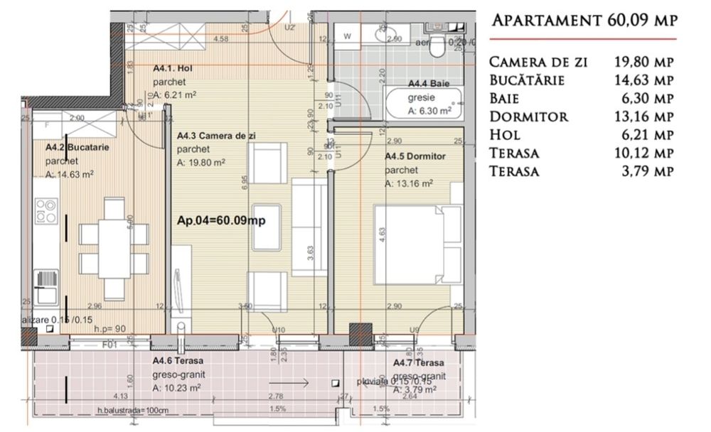 Vând apartament cu 3 camere