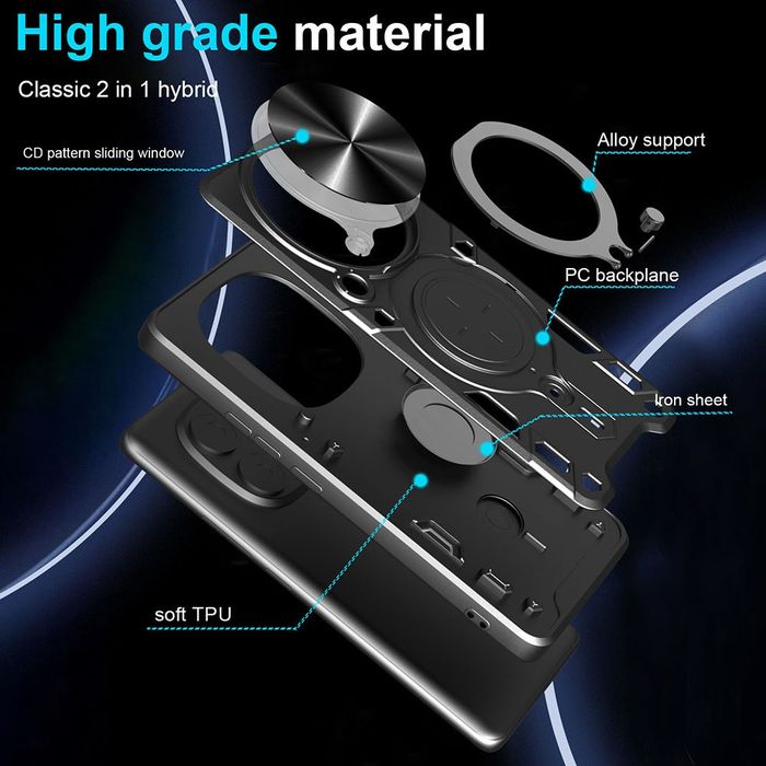 Honor Magic 8 7 6 Lite Pro / GIANT RING Удароустойчив кейс с пръстен