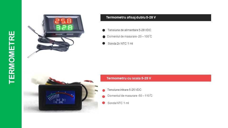 Termometru sera clocitoare 12V 24V