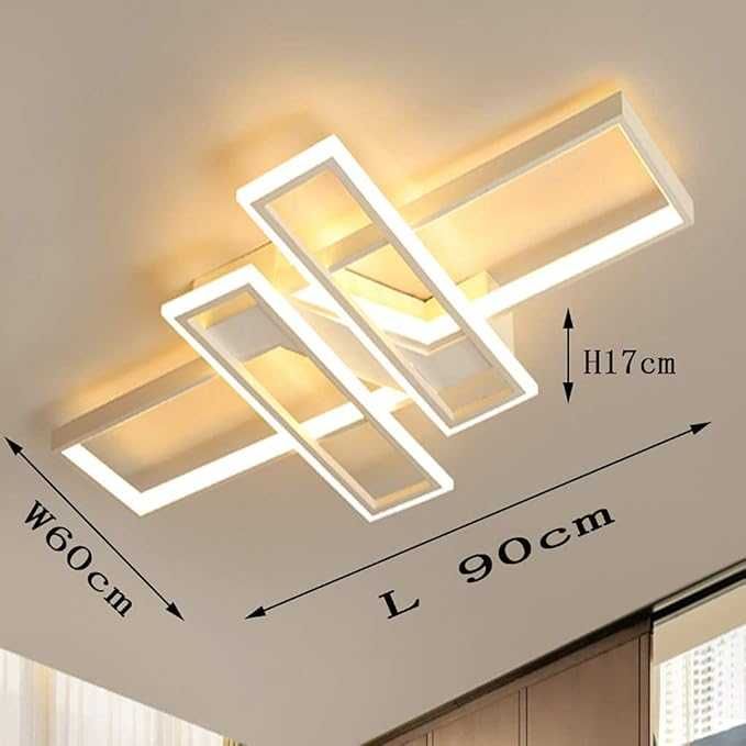 Модерен ЛЕД LED дизайнерски полилей, акрилен панел, дистанционно 214