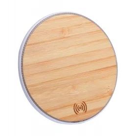 Wireless charger, ø100×7 mm, Everestus, 20FEB11182, Bambus, Natur