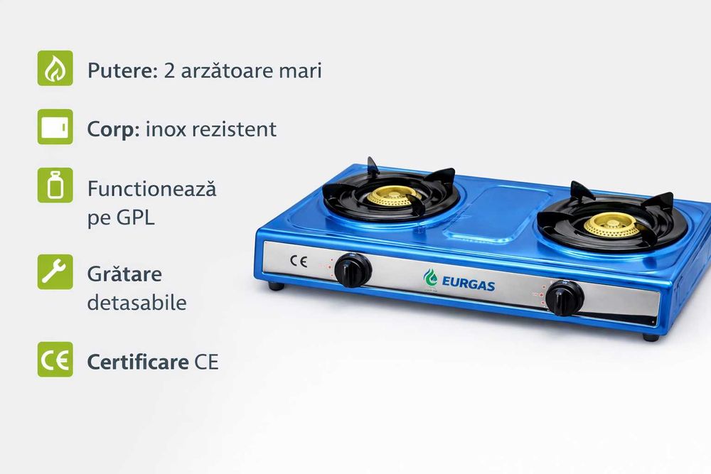 Aragaz Exterior Inox 2 Arzatoare EURGAS