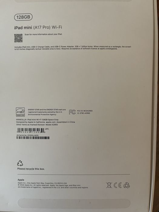 Ipad mini 7 128GB Yangidek