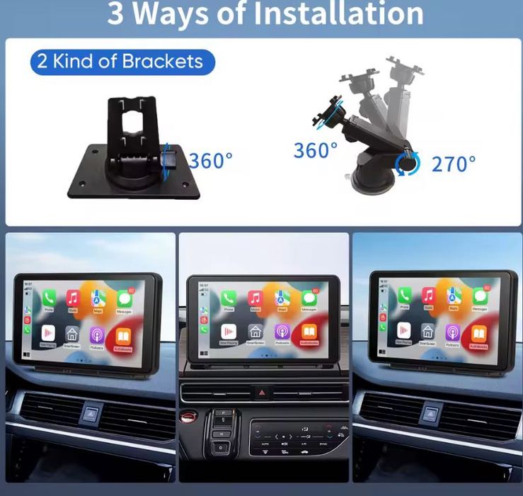 Navigație auto portabilă CarPlay și Android Auto, ecran 10.26”