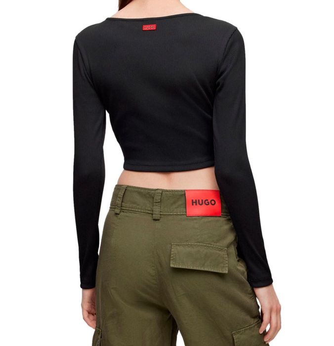 Черна къса блуза Hugo