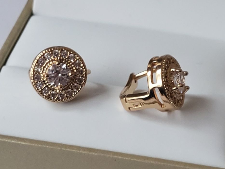 GP200, cercei placați aur 14k, noi,încuietoare sigura