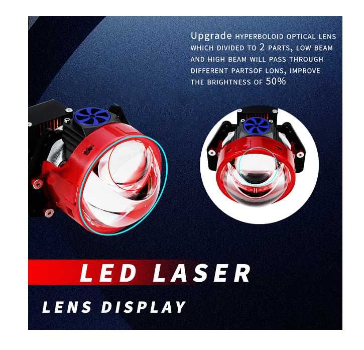 Bi-LED лупи за вграждане във фарове с къси и дълги светлини 3"инча 156W 8000lm 12V