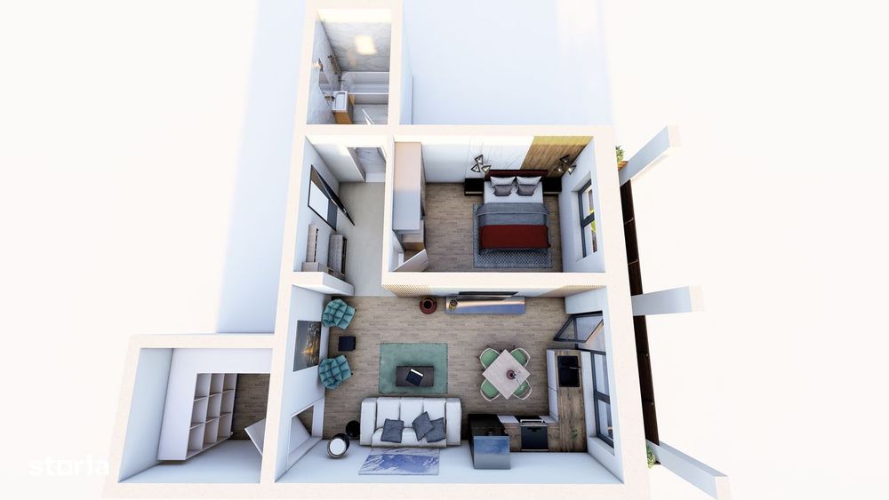 Apartament 50mp, FINALIZAT, 87 000 euro, parcare inclusă, TVA inclus.
