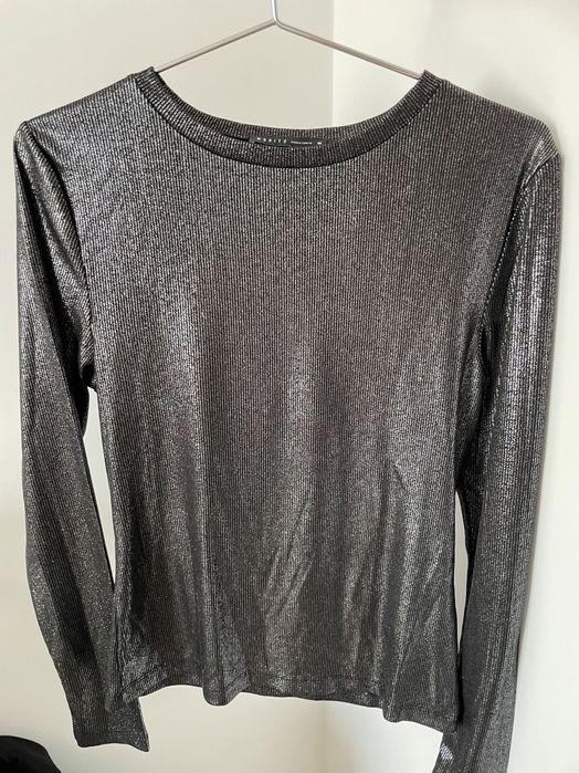 Черна бляскава блуза Mohito НОВА