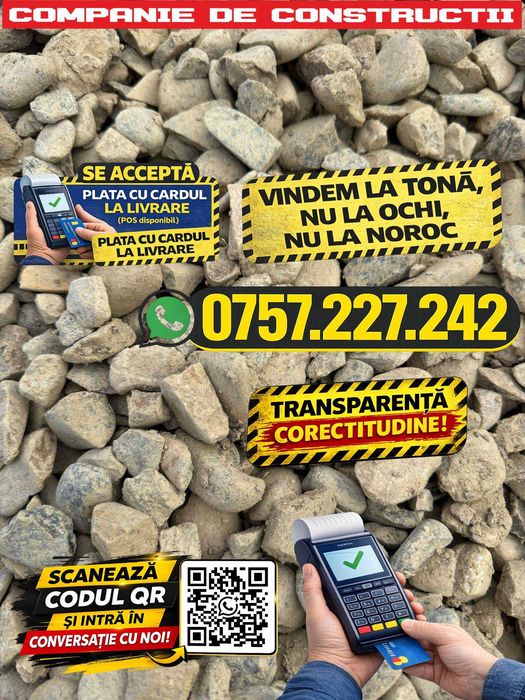 Piatră concasată iasi 16–32 mm pt drumuri și drenaj | Livrare rapida |