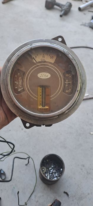 Оригинален 1937 1938 Ford Dash Инструментален клъстер Температурни амп
