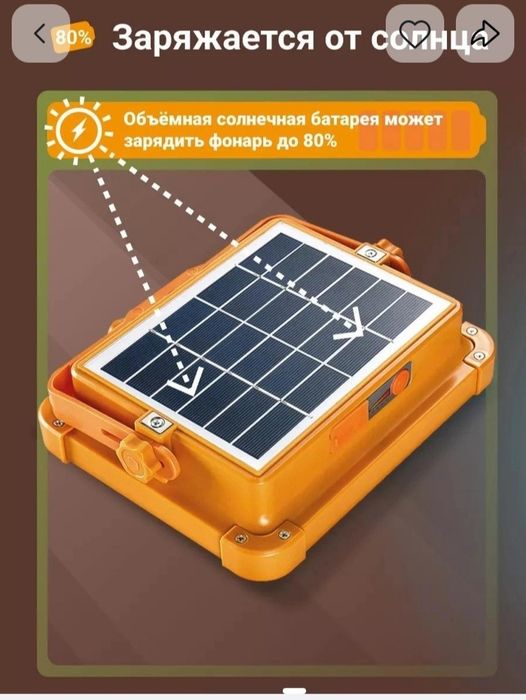 Умная лампа светильник на солнечной батарее с повербенком.
