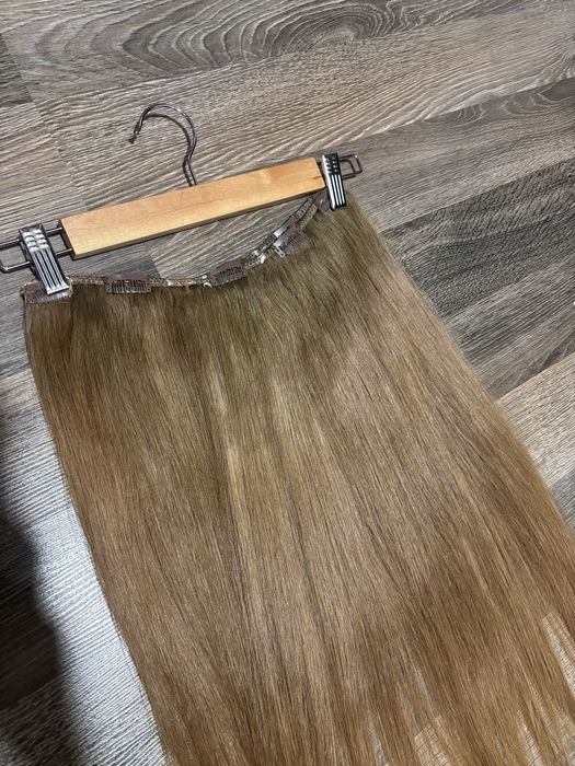 Естествена коса на 2 реда треси