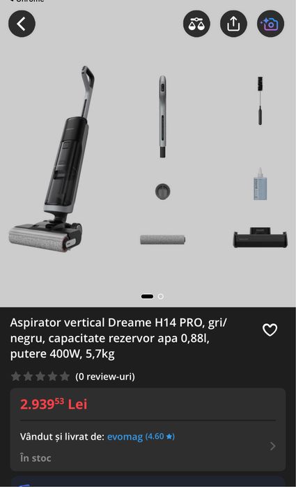 Aspirator vertical fara fir uscat,umed Xiaomi Dreame H14 Pro SIGILAT