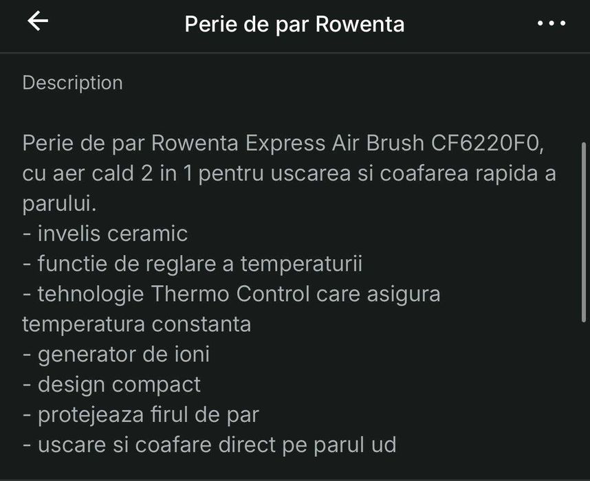 Perie de par Rowenta Express Air Brush